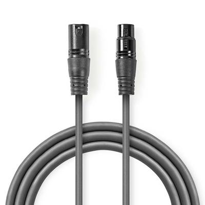 Nedis COTH15010GY15 Gebalanceerde Xlr-audiokabel Xlr 3-pins Male - Xlr 3-pins Female 1,5 M Grijs Nedis COTH15010GY15 Gebalanceerde Xlr-audiokabel Xlr 3-pins Male - Xlr 3-pins Female 1,5 M Grijs
