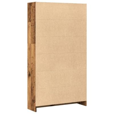 Boekenkast 80x24x143 cm bewerkt hout oud houtkleurig