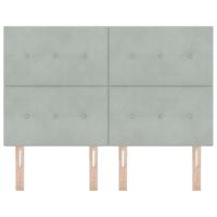 LED Hoofdbord met LED-striplichten Lichtgrijs 144 cm Polyester - thumbnail