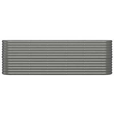 VidaXL Plantenbak 224x40x68 cm gepoedercoat staal grijs