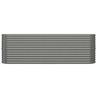 Plantenbak 224x40x68 cm gepoedercoat staal grijs - thumbnail