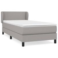Boxspring met matras stof lichtgrijs 90x200 cm - thumbnail