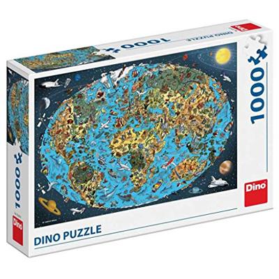 DinoToys Dino puzzel - bijzondere wereldkaart - 1000 stukjes