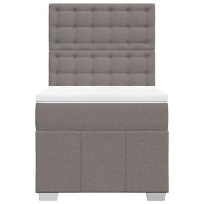Boxspring met matras stof taupe 90x200 cm