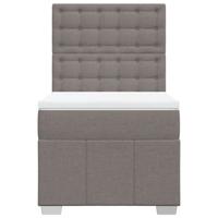 Boxspring met matras stof taupe 90x200 cm - thumbnail