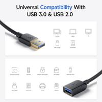 Cable Matters lange USB-naar-USB-verlengkabel (USB 3.0-verlengkabel) in zwart van 2 meter voor Oculus Rift, HTC Vive, Playstation VR-headset en meer - thumbnail