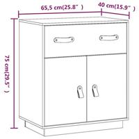 Dressoir 65,5x40x75 cm massief grenenhout grijs - thumbnail