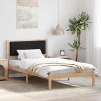 Bedframe met Gevoerd Hoofdgedeelte Zwart 100 x 200 cm Stof - thumbnail