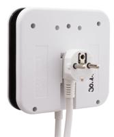 REV 0012378109 Stekkerdoos 3-voudig Wit, Zwart Randaarde stekker 1 stuk(s) - thumbnail