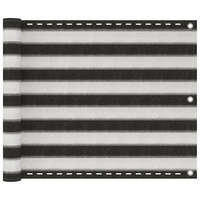 VidaXL Balkonscherm hdpe 75x400 cm antraciet en wit VidaXL Balkonscherm hdpe 75x400 cm antraciet en wit