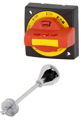 Eaton PKZ0-XRH 106133 Deurkoppeling hendel Uitschakelbaar (l x b x h) 64 x 64 x 54 mm NOT-AUS Rood, Geel 1 stuk(s) Piece