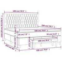 Boxspring met matras stof taupe 180x200 cm - thumbnail