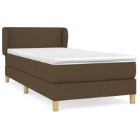 Boxspring met matras stof donkerbruin 80x200 cm - thumbnail
