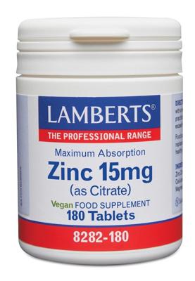 Lamberts Zink citraat 15mg 180 Tabletten Lamberts Zink citraat 15mg 180 Tabletten