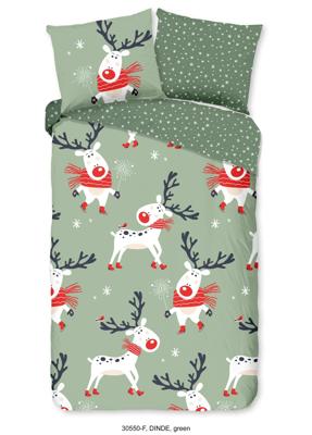 Good Morning Kinderdekbedovertrek "rendieren" - Groen - (140x200/220 cm) - Katoen Flanel Good Morning Kinderdekbedovertrek "rendieren" - Groen - (140x200/220 cm) - Katoen Flanel