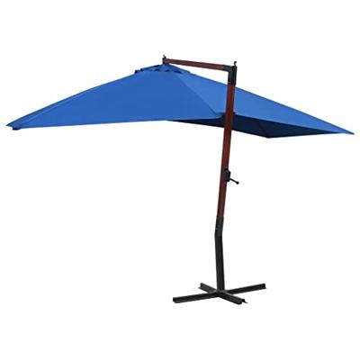 Zweefparasol met houten paal 400x300 cm blauw