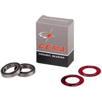 Cema kogellager set voor 24mm bottom bracket keramisch rood - thumbnail