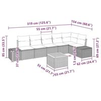 Tuinbankenset met opslag 7 pcs Zwart poly rattan - thumbnail
