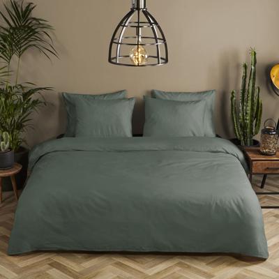 HIP Dekbedovertrek "uni dessin" - Groen - (200x200/220 cm) - Katoen Satijn