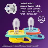 Verpakking van 4 Ultra Air fopspenen - PHILIPS AVENT - SCF087/27 - Dag en Nacht - BPA-vrij - 18 maanden en ouder - Groen/Oranje - thumbnail