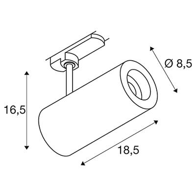 SLV NUMINOS M 1004467 LED-railspot 3-fasig LED vast ingebouwd 17.5 W Zwart SLV NUMINOS M 1004467 LED-railspot 3-fasig LED vast ingebouwd 17.5 W Zwart