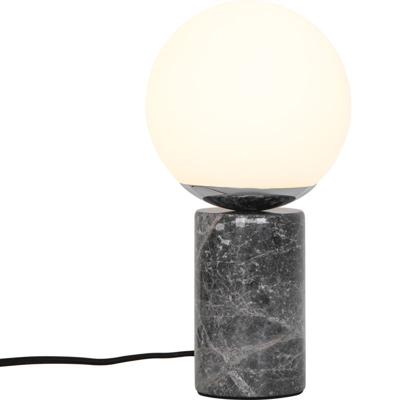 Kleine art deco tafellamp met schakelaar en E14 fitting Nordlux Lilly grijs 28cm