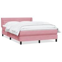 Boxspring met matras fluweel roze 140x220 cm - thumbnail