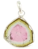 Edelsteen Hanger Toermalijn Watermeloen 925S Zilver - thumbnail