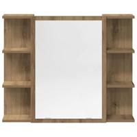 3-delige Badkamermeubelset bewerkt hout artisanaal eikenkleur - thumbnail