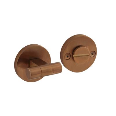 WC-sluiting éénzijdig verdekt ø55x8mm met stift 8x8mm, knop op verdekte rozet PVD koper mat WC-sluiting éénzijdig verdekt ø55x8mm met stift 8x8mm, knop op verdekte rozet PVD koper mat