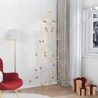 Metalen kerstboom met standaard Goud 215 cm Poedergecoat staal - thumbnail