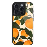 iPhone 15 Pro glazen hardcase - Orange garden - thumbnail