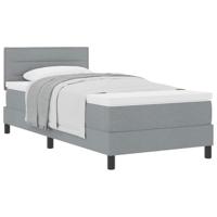 Boxspringbed met matras Lichtgrijs 80 x 200 cm Stof - thumbnail