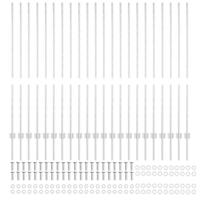 VidaXL Afrasteringspaal 22 pcs zilver 180 cm staal - thumbnail