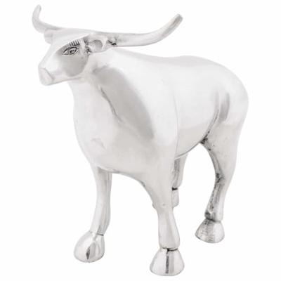 VidaXL Stierensculptuur zilver 20 x 17 x 23 cm aluminium VidaXL Stierensculptuur zilver 20 x 17 x 23 cm aluminium