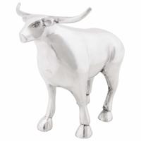 VidaXL Stierensculptuur zilver 20 x 17 x 23 cm aluminium - thumbnail