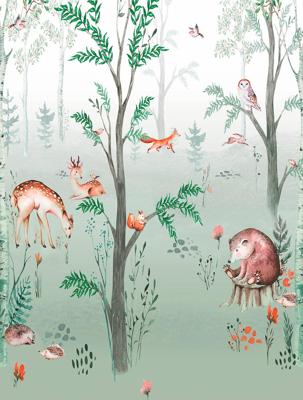Dutch Cute Walls- Forest Friends 212x280cm - CW6041-1