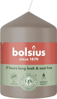 Bolsius stompkaars essentials 5.8x8cm light taupe