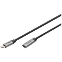 DIGITUS USB-C verlengkabel - USB 3.0 Gen1 - vrouwelijk naar mannelijk - 5 Gbps - 60W Power Delivery - Thunderbolt 3-4k/60Hz - 1m - zwart - thumbnail
