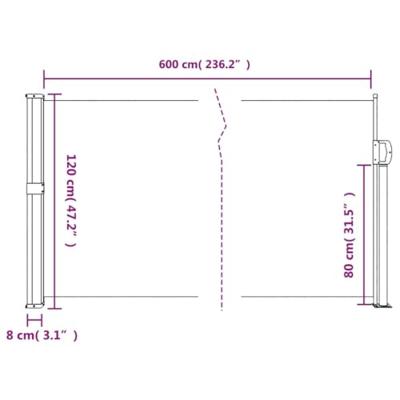 VidaXL Windscherm uittrekbaar 120x600 cm blauw