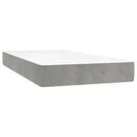 Boxspring met matras fluweel lichtgrijs 80x200 cm - thumbnail