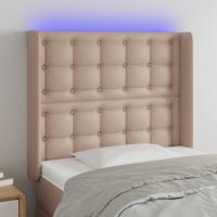 Hoofdbord LED 83x16x118/128 cm kunstleer cappuccinokleurig - thumbnail