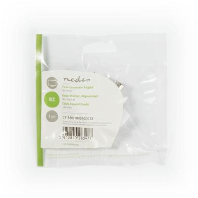 IEC (Coax) -Connector Haaks | Male - 2 Stuks | Wit