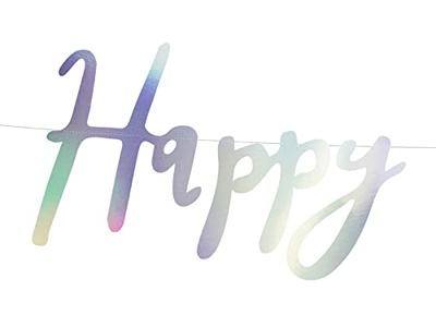 Letterslinger Happy Birthday Holografisch Rainbow - 16x62 cm