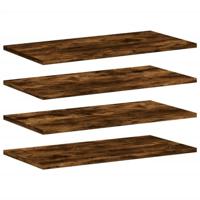 Wandschappen 4 st 60x20x1,5 cm bewerkt hout gerookt eikenkleur - thumbnail