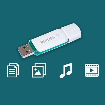 Philips FM25FD75B USB flash drive 256 GB USB Type-A 3.0 (3.1 Gen 1) Turkoois, Wit