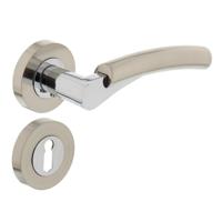 Intersteel Deurkruk Bryan op rozet met sleutelrozetten - nikkel mat/chroom - thumbnail