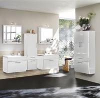 Badkamer kolomkast Milan Antraciet Wit - thumbnail