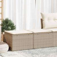 2-delige Loungeset met kussens poly rattan acacia beige - thumbnail