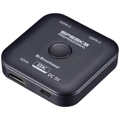 SpeaKa Professional SP-11990132 2 poorten HDMI-switch UHD 8K @ 60 Hz Bidirectioneel bruikbaar 7680 x 4320 Pixel SpeaKa Professional SP-11990132 2 poorten HDMI-switch UHD 8K @ 60 Hz Bidirectioneel bruikbaar 7680 x 4320 Pixel